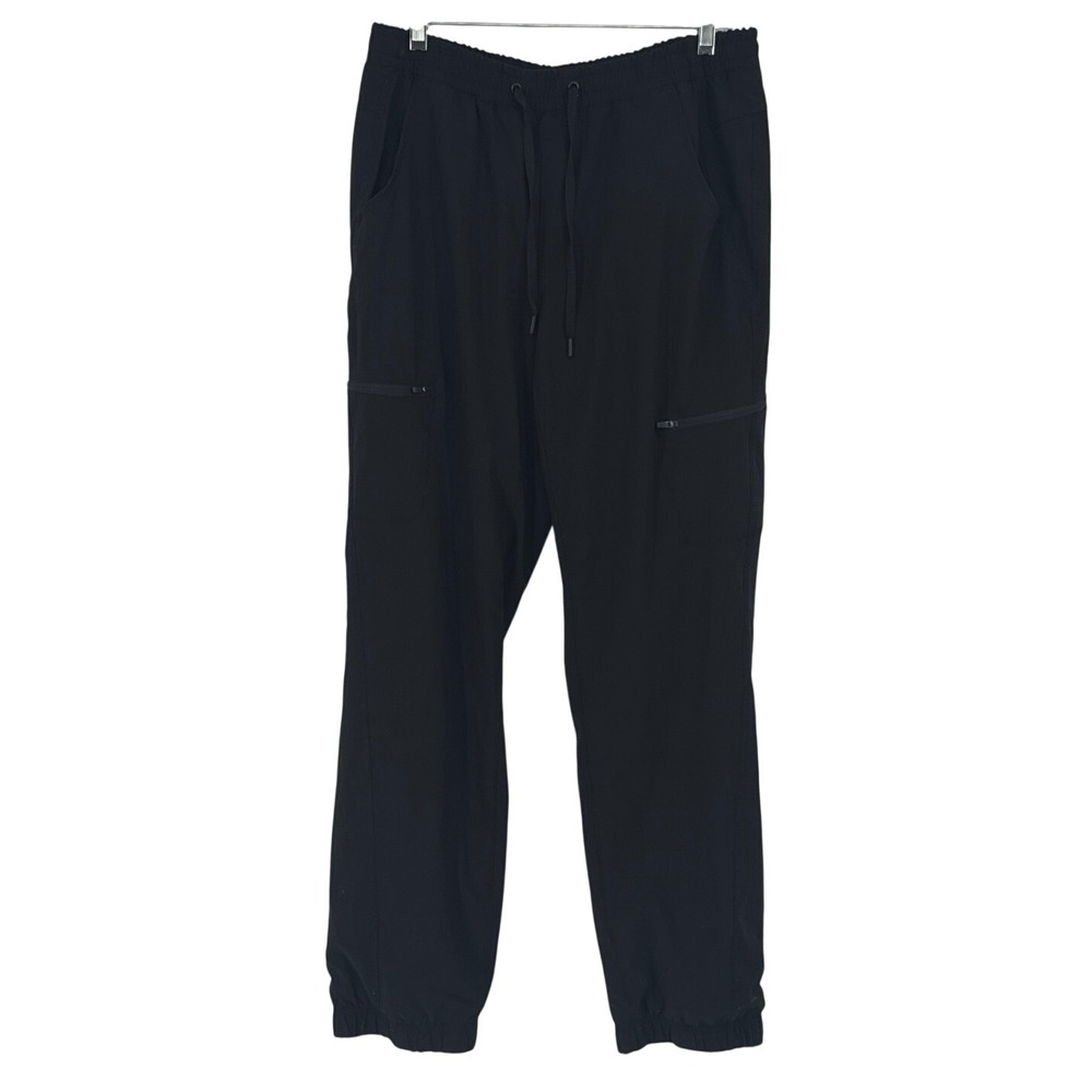 Eddie Bauer Cargo Joggers Women 8 Black Stretch Hiking Travel Pants